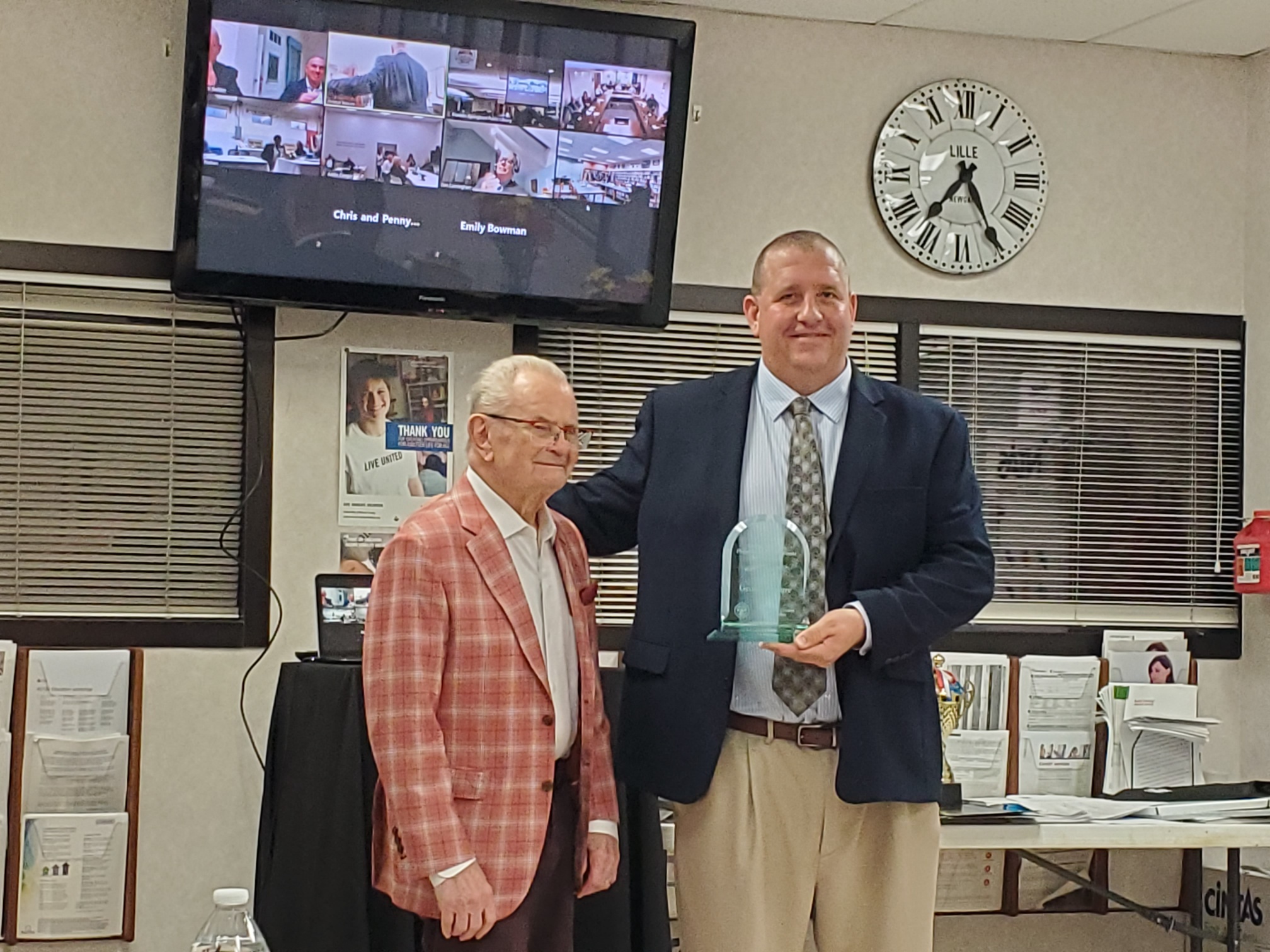 george receiving award