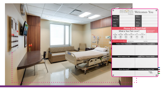 patient room board on wall