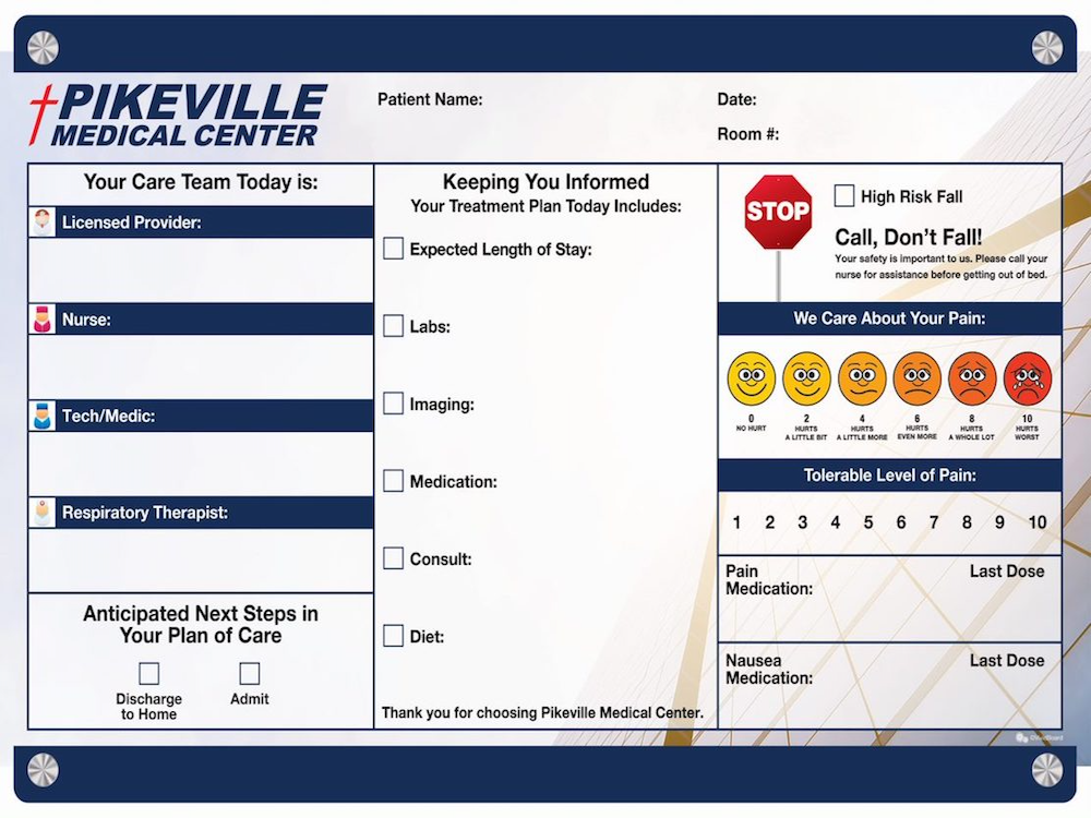 pikeville medical center whiteboard