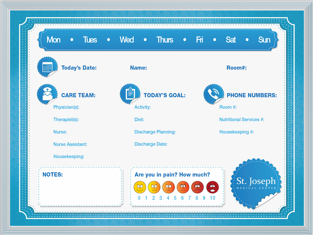 st joseph hospital whiteboard